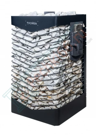 Газовая банная печь из нержавеющей стали № 06-ГТ 60 с сеткой для камней (Тройка) до 36 м3