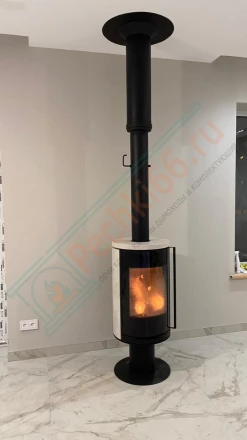 Печь-камин Астов R1.0 N Plus крема беж поворотный, под ключ (монтаж 12.2024)