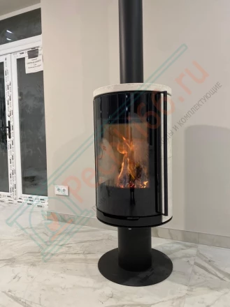 Печь-камин Астов R1.0 N Plus крема беж поворотный, под ключ (монтаж 12.2024)