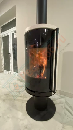 Печь-камин Астов R1.0 N Plus крема беж поворотный, под ключ (монтаж 12.2024)