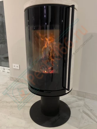 Печь-камин Астов R1.0 N Plus крема беж поворотный, под ключ (монтаж 12.2024)