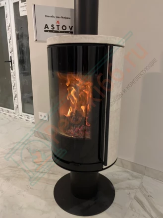 Печь-камин Астов R1.0 N Plus крема беж поворотный, под ключ (монтаж 12.2024)