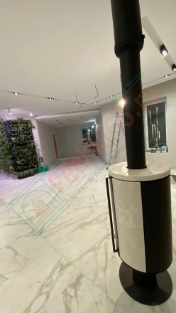 Печь-камин Астов R1.0 N Plus крема беж поворотный, под ключ (монтаж 12.2024)