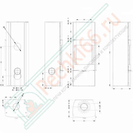 Печь-камин F 451 XL на дровнике (Астов)