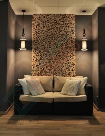 3D-Панно из можжевельника на щите 400х400 мм