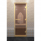 Стеклянная дверь для хамама в золотом профиле, бронза 200х70 (по коробке) (DoorWood) Стеклянная дверь для хамама в золотом профиле, бронза 200х70 (по коробке) (DoorWood)